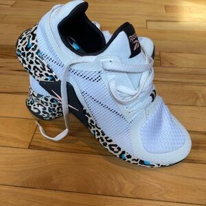 Reebok White Sneakers with Leopard Accents